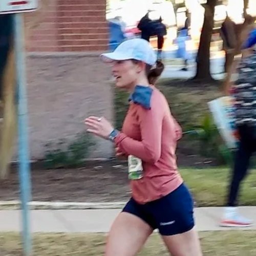 Lauren S. running her half marathon